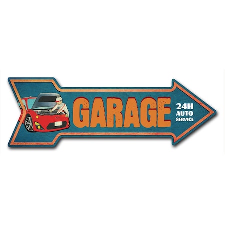 Signmission Garage Arrow Decal Funny Home Decor 30in Wide D-A-10-999853
